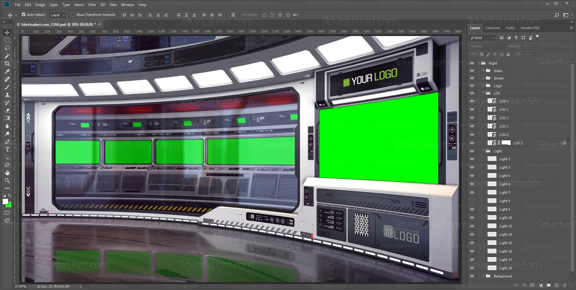 Virtual Set 120A Photoshop Templates